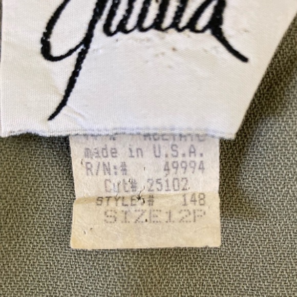 Vintage Giulia | Petite 12P Sage & Plum Long Sleeve 2 in 1 Pullover Jacket/Top - Picture 6 of 10